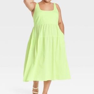 NWOT Ava & Viv tie-back tiered dress